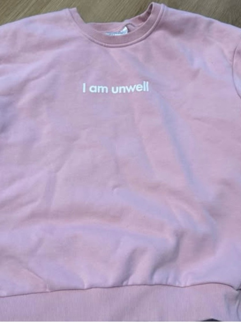 Pink V-Neck Women Sweater — "I am unwell" Graphic